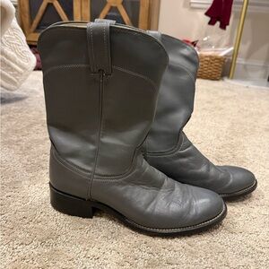 Laredo Gray Leather Boots Western Vibe